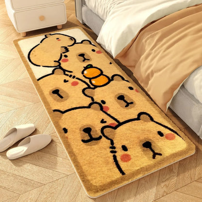 Cute Bedside Cashmere Carpet Capibara Imitation Cashmere Floor Mat,anime Rug