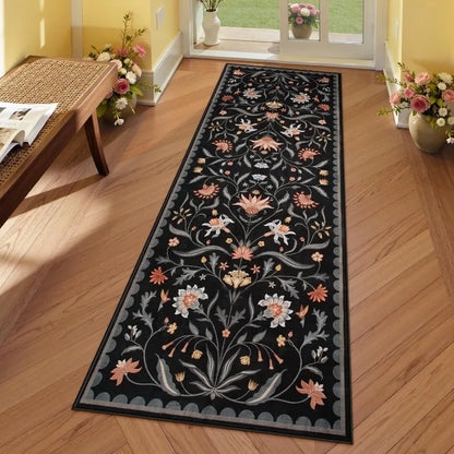 Boho Floral Vine Runner Rug