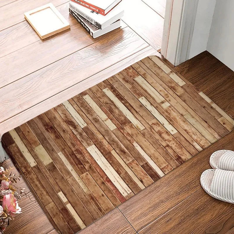 Wood Stripe Non-Slip Washable Welcome Doormat