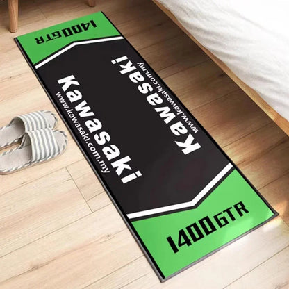 Kawasaki motorcycle anti-slip garage rug