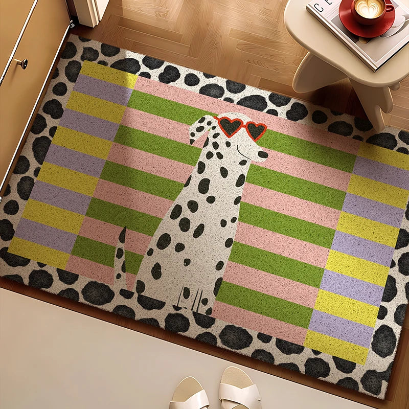 Dopamine Silk Ring Entrance Door Mat Cuttable Dirt-Resistant Floor Mat