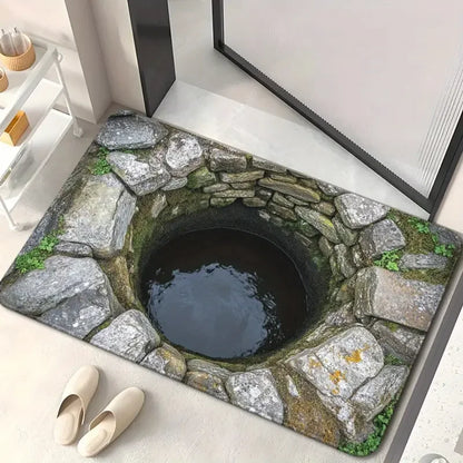 VIKAMA Optical Illusion Vortex Non-Slip Rug