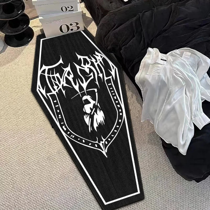 VIKAMA Halloween Gothic Skull Vampire Rug Bedroom Living Room Entrance Mat Home Decor