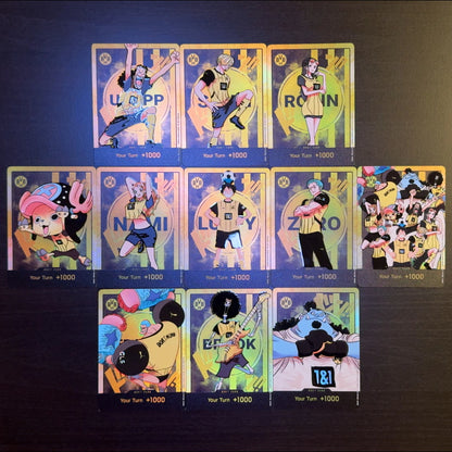 One Piece Textured Foil DON Card Straw Hat Crew Set