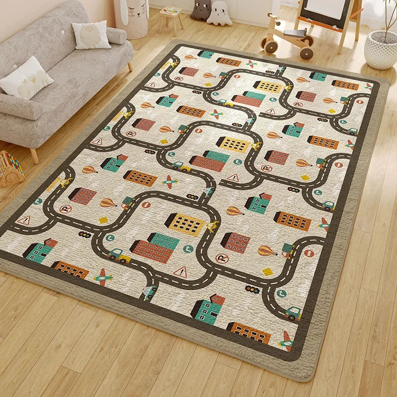 Nordic Children’s Cartoon Non-Slip Washable Area Rug