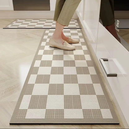 Cuttable non-slip absorbent kitchen mat