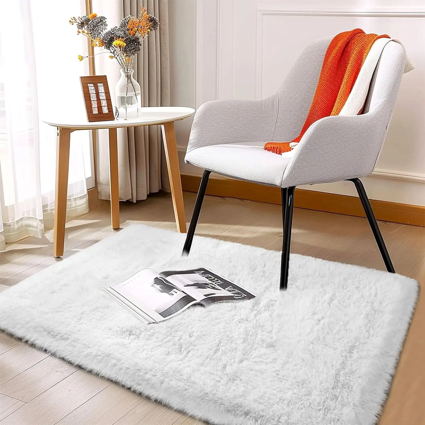 VIKAMA Tie-Dye Plush Non-Slip Kids Area Rug