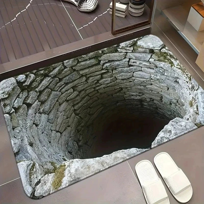 3D Visual Doormat Prank Non-Slip Porch Living Room Bedroom Bathroom Carpet Home Decoration