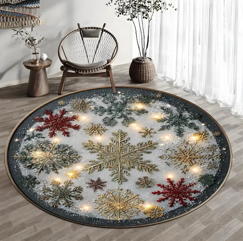 3D Christmas Gnome Round Rug