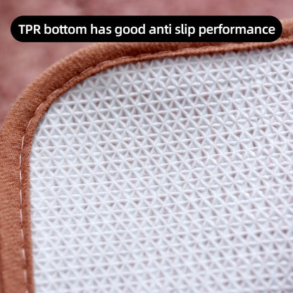 U-Shaped Thick Plush Bathroom Mat Absorbent Non-Slip Toilet Rug Bathtub Entrance Floor Carpet Home Decor