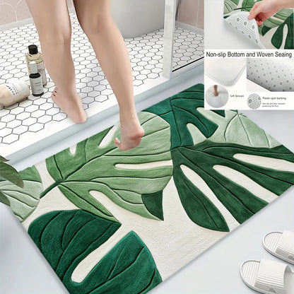 Green Leaf Botanical Area Rug