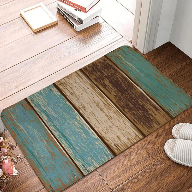 Wood Stripe Non-Slip Washable Welcome Doormat