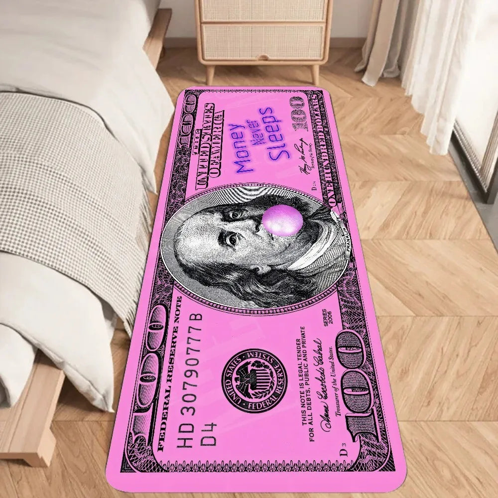 $100 Bill Graffiti Print Rug