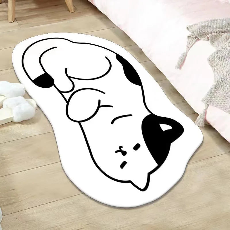 Cartoon Cashmere-Style Carpet Soft Non-Slip Washable Quick-Dry Living Room Bedroom Bedside Floor Mat Home Decor