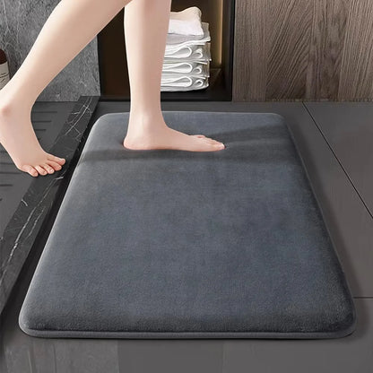 Super Absorbent Coral Velvet Bathroom Floor Mat Non-Slip Bath Door Mat