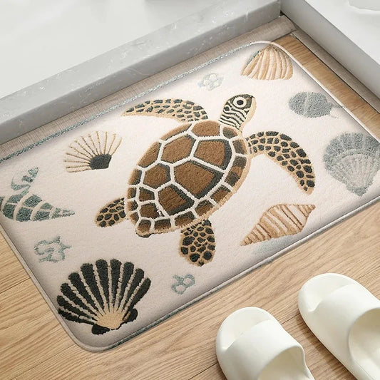 Seaside Bathroom Anti-Slip Floor Mat Shower Room Absorbent Small Carpet Washbasin Decorative Rug