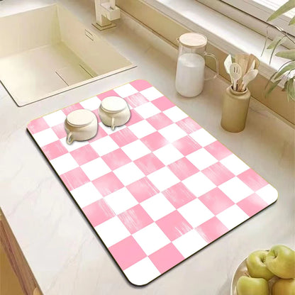 Checkerboard non-slip coffee drip mat