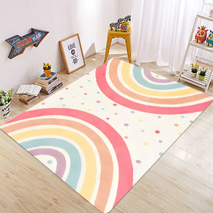 Cute Rainbow Kids Square Carpet