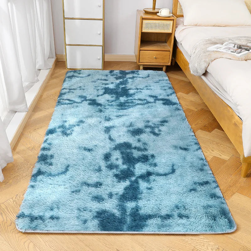 VIKAMA Silk Wool Carpet Bedroom Living Room Carpet Ins Style Scandinavian Home Floor Mats Home Decoration