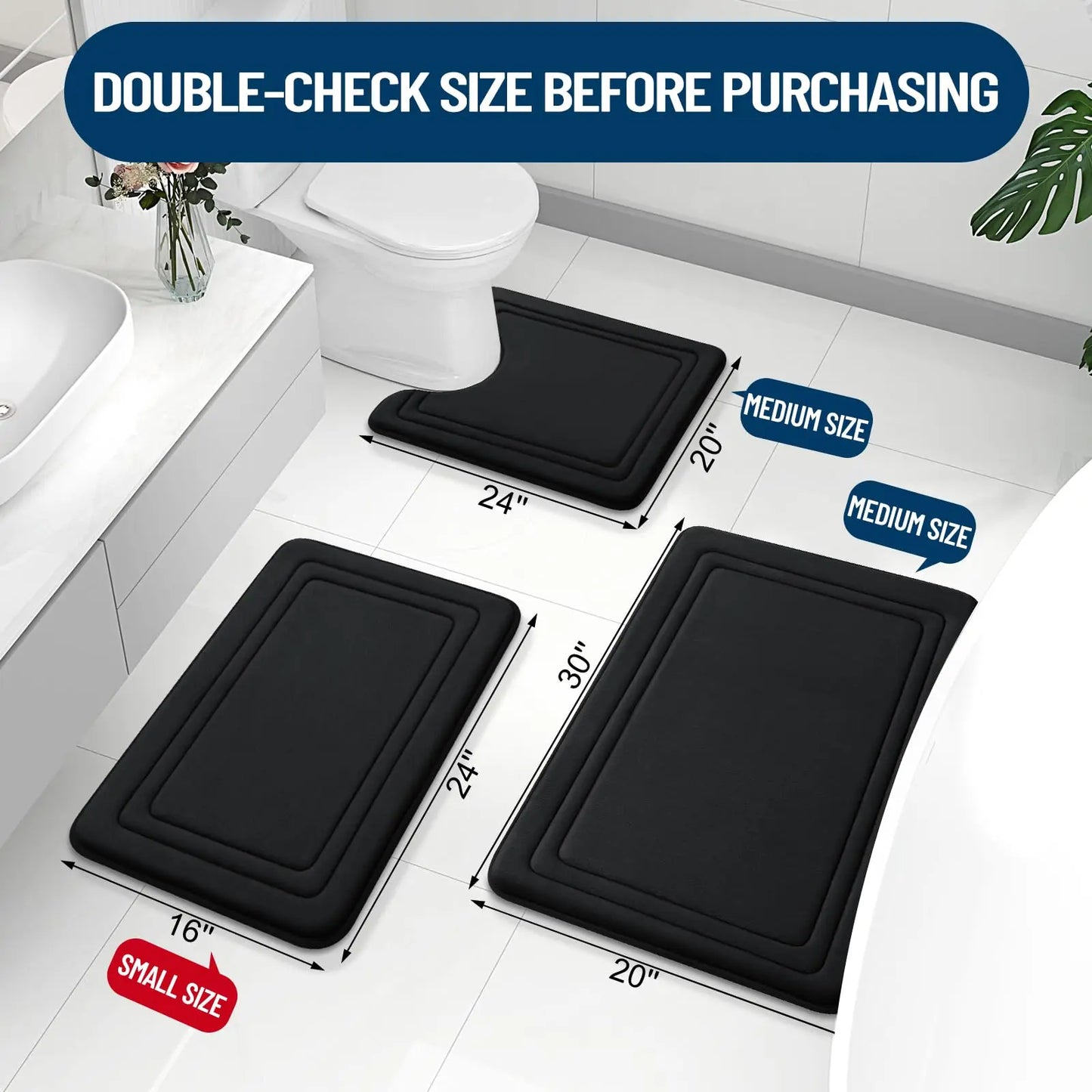 Olanly Memory Foam Soft Non-Slip Bath Mat