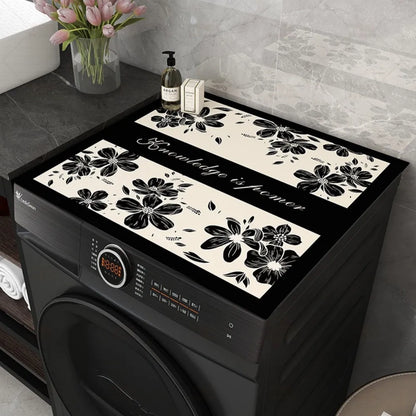 VIKAMA American Floral Anti-Slip Mat Washing Machine Silicone Pad Refrigerator Nightstand Floor Protector Home Decor