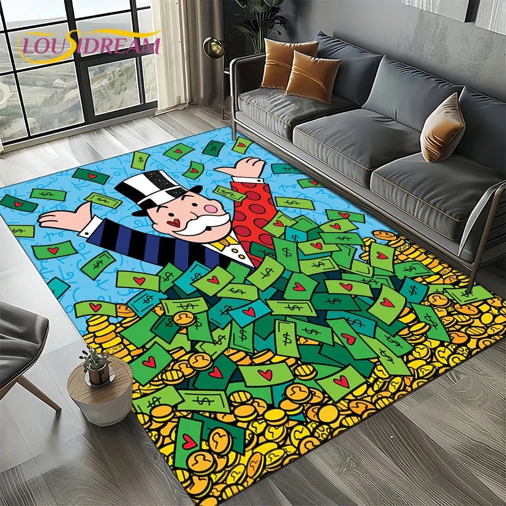 3D Monopoly Dollar Game Area Rug