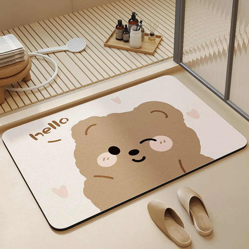Modern non-slip absorbent bath mat