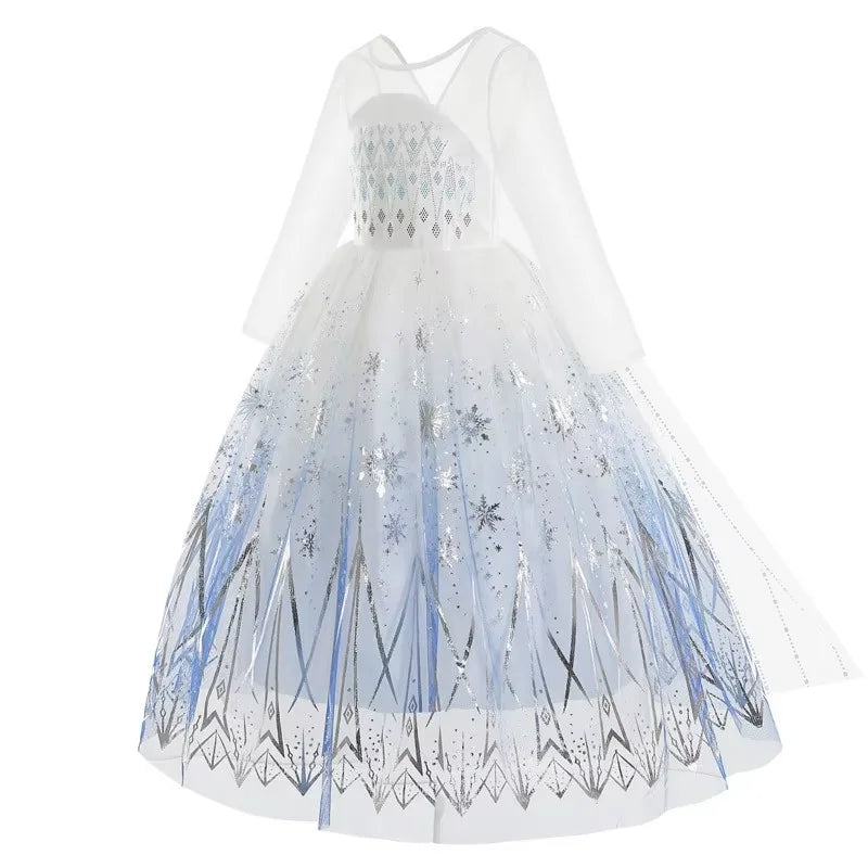 Disney Frozen Elsa White Lace Princess Dress For Girls