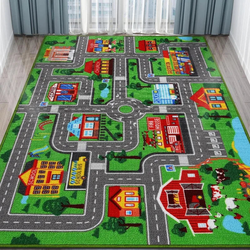 Kids city road play carpet climbing mat
