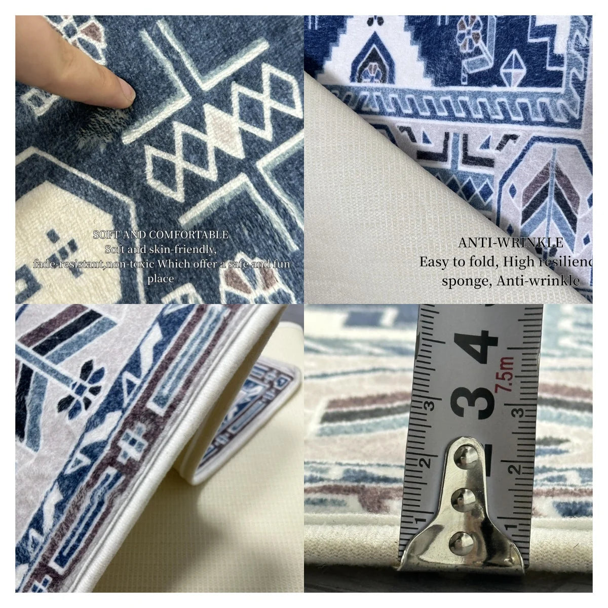 VIKAMA Creative Banknote Long Strip Floor Mat Soft Non-Slip Bedroom Bedside Rug
