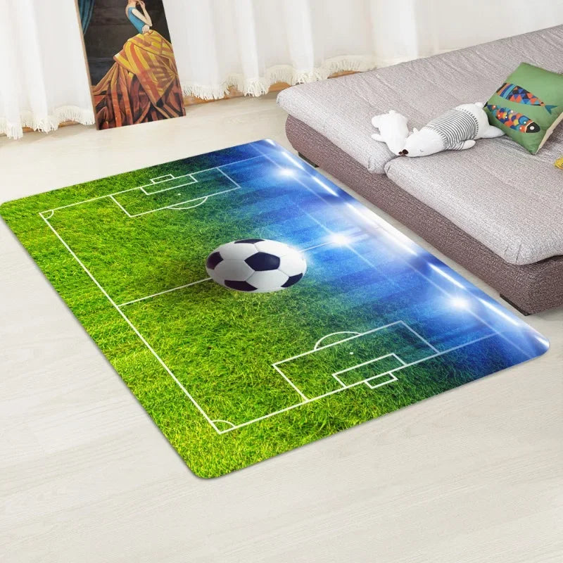 Modern Baseball Field Pattern Area Rug