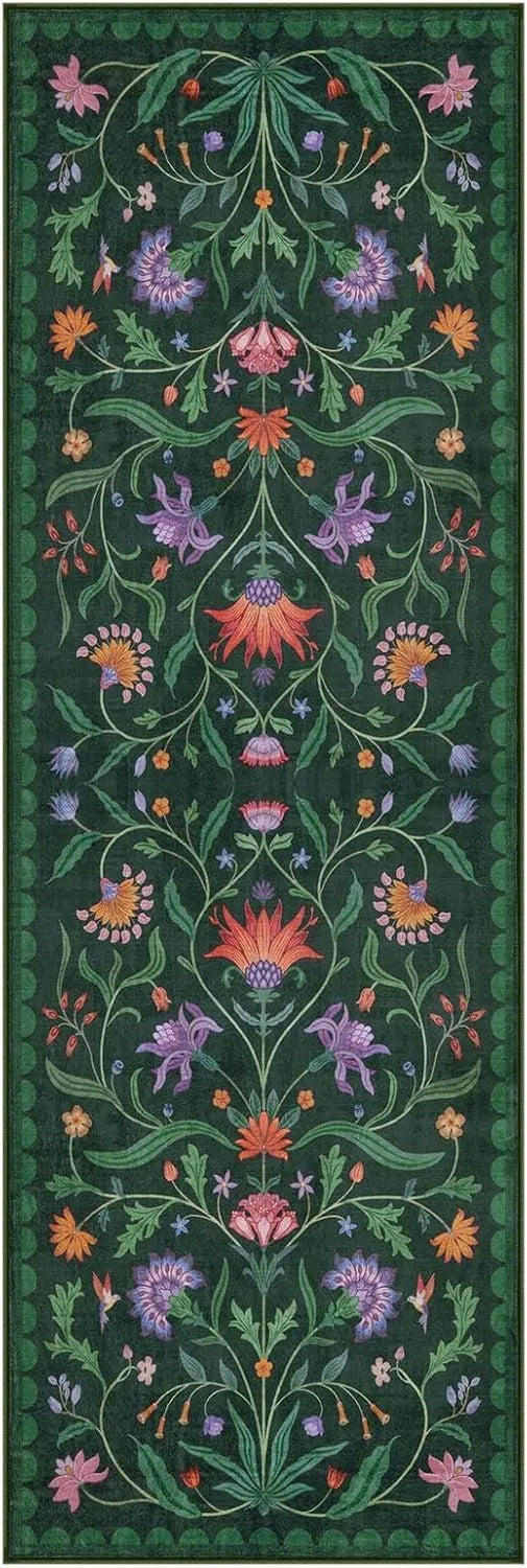 Boho Floral Vine Runner Rug