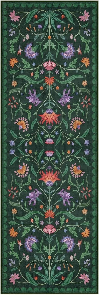 Boho Floral Vine Runner Rug