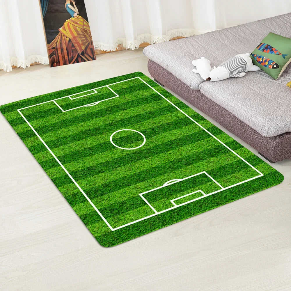 Modern Baseball Field Pattern Area Rug