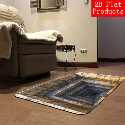 3D Optical Illusion Stone Stairs Doormat