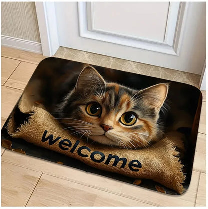 VIKAMA Cute Animal Welcome Non-Slip Doormat