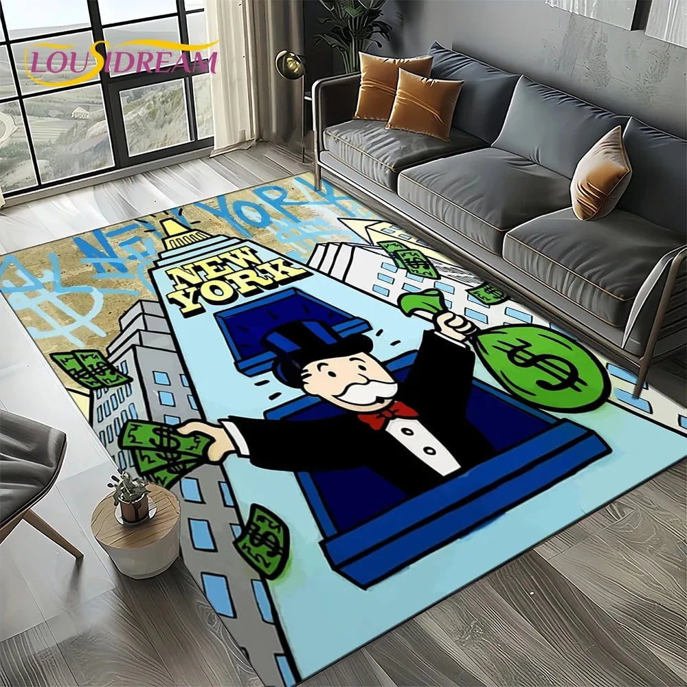 3D Monopoly Dollar Game Area Rug