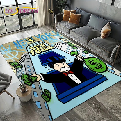 3D Monopoly Dollar Game Area Rug