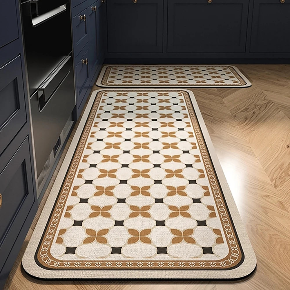 VIKAMA Kitchen Oil-Resistant Floor Mat Absorbent Quick-Dry Non-Slip Bathroom Doormat