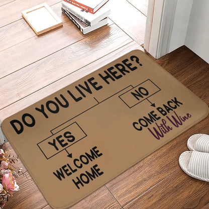 Funny Wine Beer Slogan Doormat