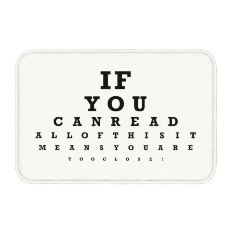 Snellen Eye Chart Doormat Optometrist Style Non-Slip Entrance Rug Kitchen Bathroom Garage Floor Mat