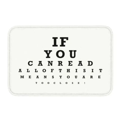 Snellen Eye Chart Doormat Optometrist Style Non-Slip Entrance Rug Kitchen Bathroom Garage Floor Mat
