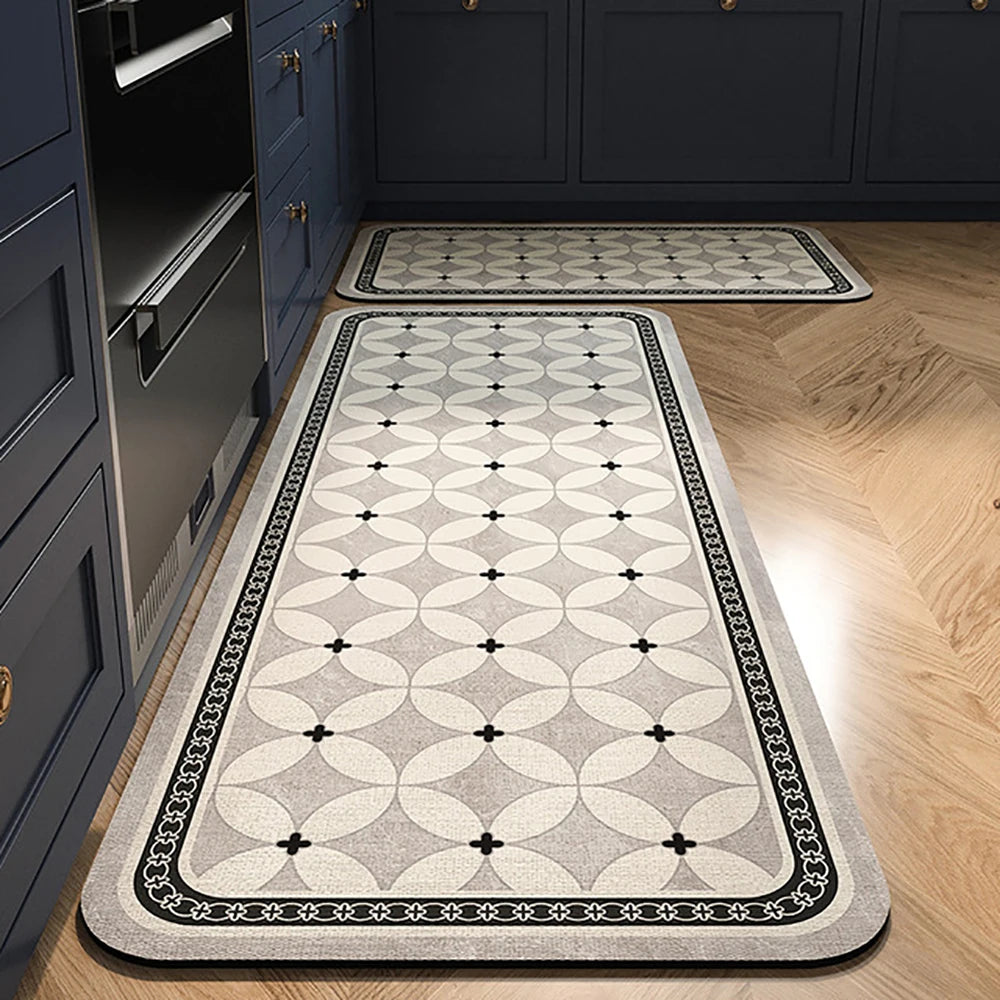 VIKAMA Kitchen Oil-Resistant Floor Mat Absorbent Quick-Dry Non-Slip Bathroom Doormat