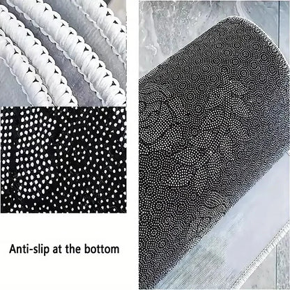 VIKAMA Black Cartoon Cat Doormat Thickened Non-Slip Bedroom Living Room Kitchen Bathroom Rug Home Decor