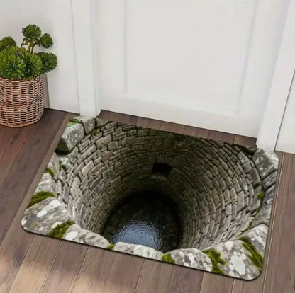 VIKAMA 3D Optical Illusion Trap Door Mat Non-Slip Indoor Outdoor Entrance Floor Rug