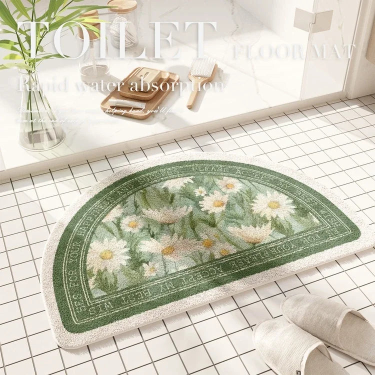 VIKAMA Floral Plush Entrance Doormat