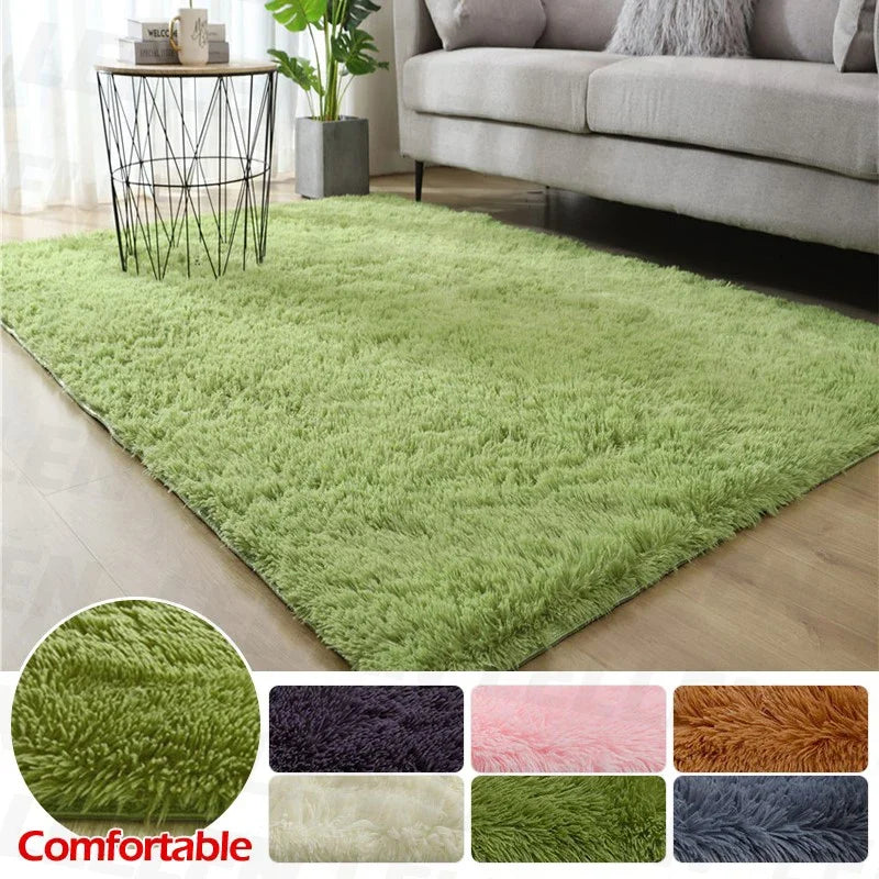 VIKAMA Solid Color Plush Fluffy Area Rug