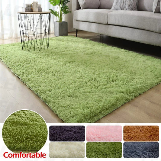 VIKAMA Solid Color Plush Fluffy Area Rug