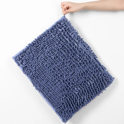 Chenille bath mat rectangular bath blanket fluffy soft carpet absorbent non-slip toilet mat bathroom decoration