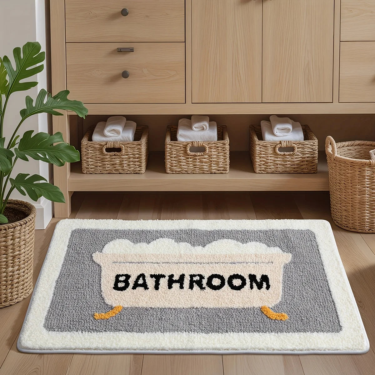 VIKAMA Bathroom Entrance Water-Absorbing Non-Slip Floor Mat